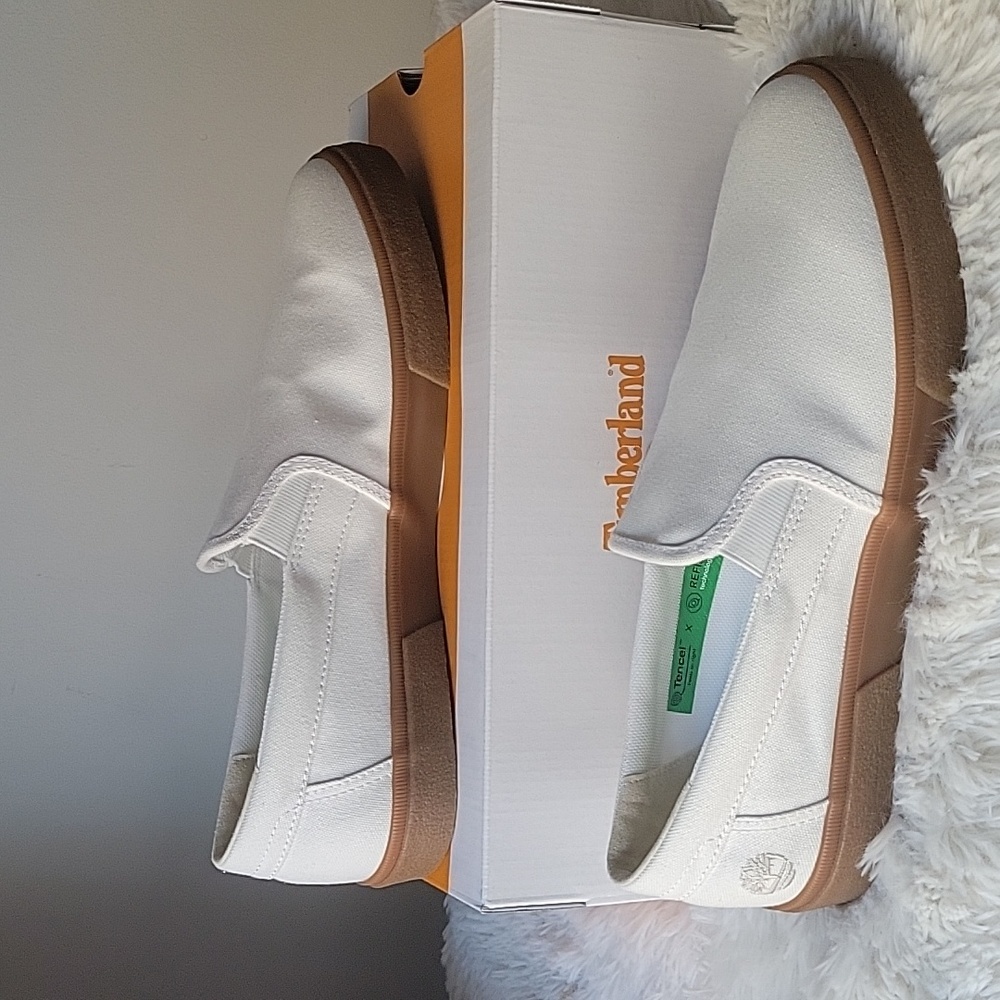Timberland Union Wharf 2.0 Earthkeeper+ White Canvas Slip-on Shoe  Men's US 9